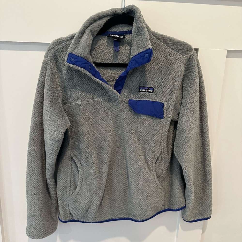Women’s Patagonia Synchilla Snap-T Fleece Pullover Jacket Grey Purple